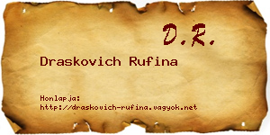 Draskovich Rufina névjegykártya